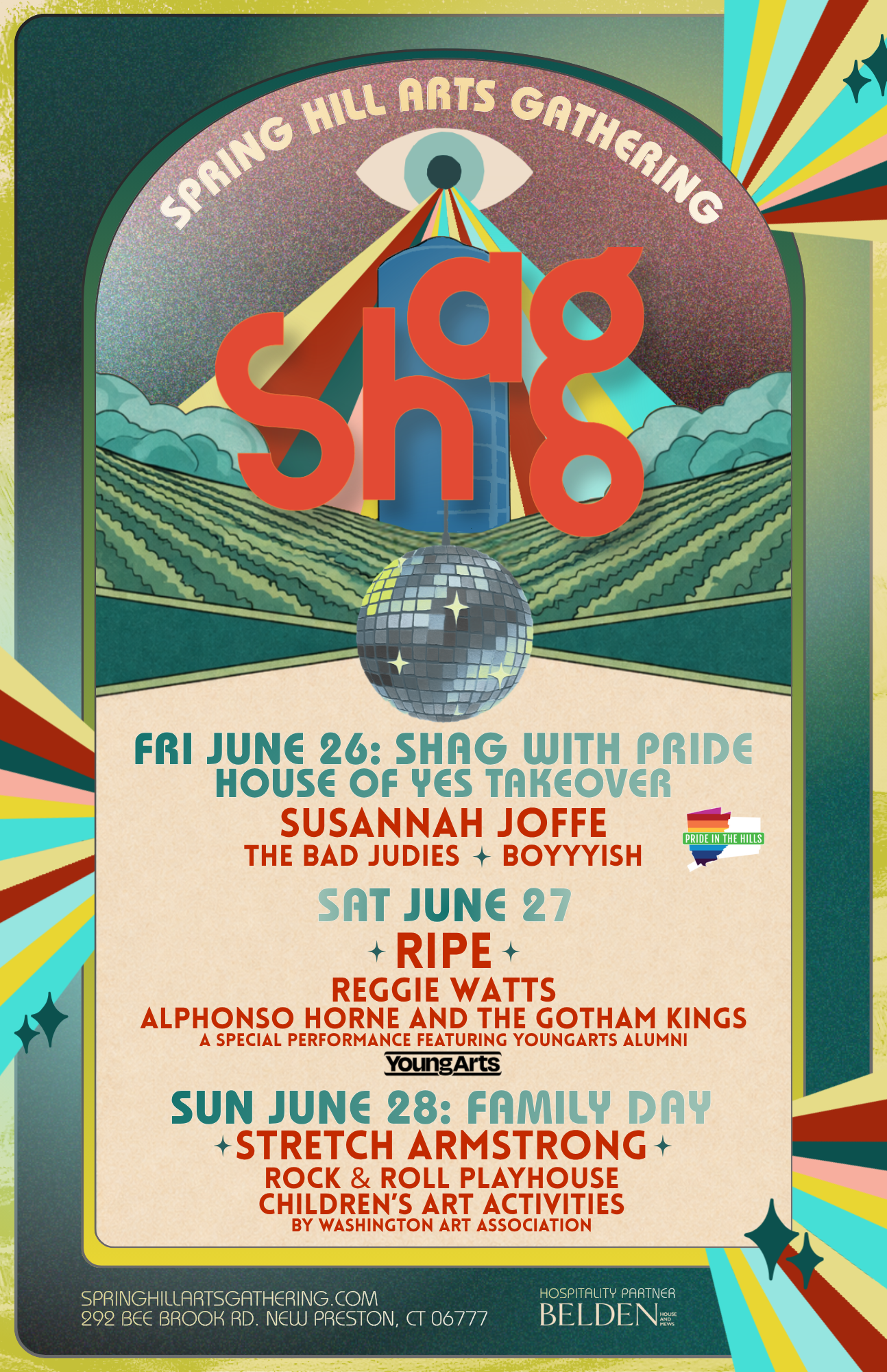 SHAG 2026 Lineup - Pride in the Hills, Susannah Joffe, RIPE, Stretch Armstrong, June 26-28