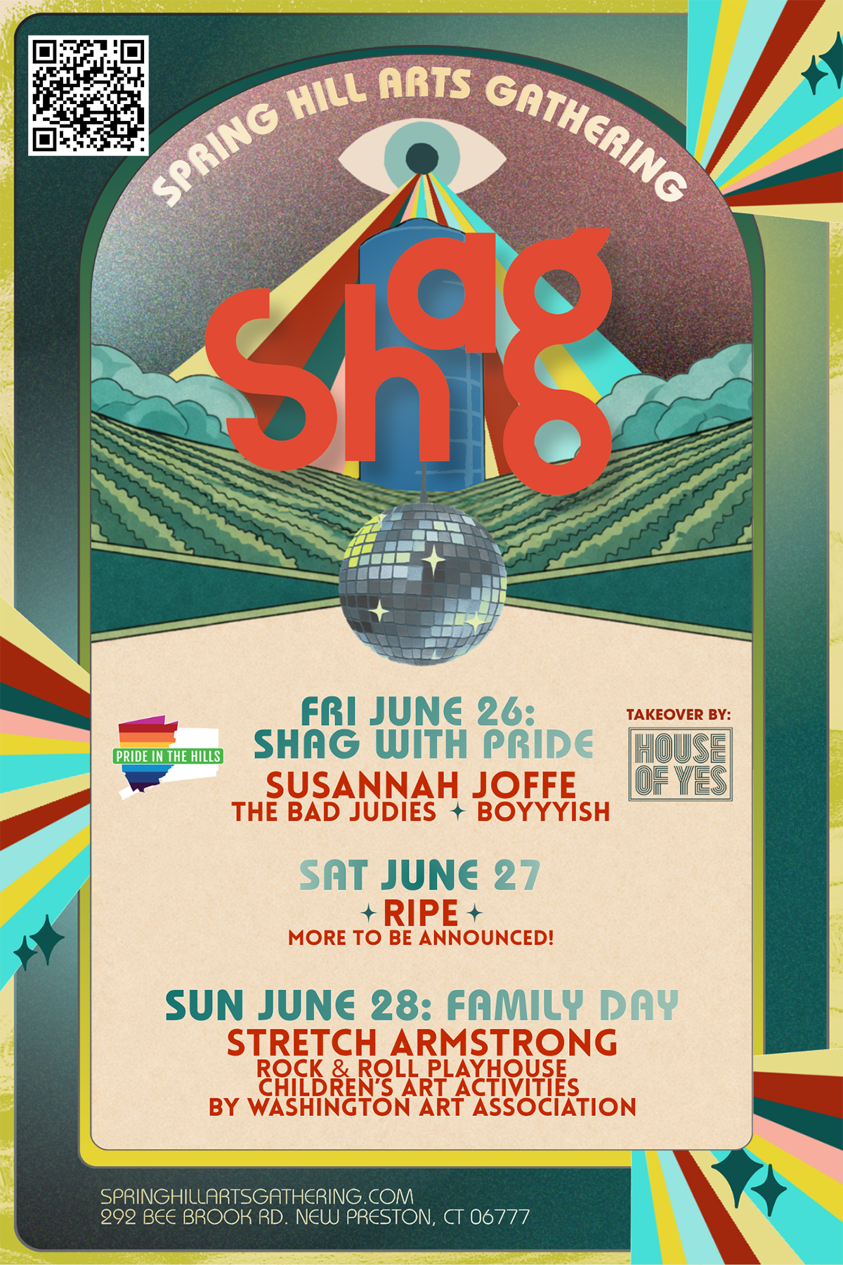 SHAG 2026 Lineup - Pride in the Hills, Susannah Joffe, RIPE, Stretch Armstrong, June 26-28